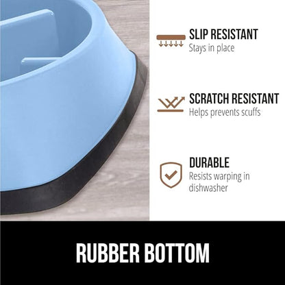 GORILLA GRIP Patent Pending Slow Feeder Dog Bowls, Interactive Puzzle Toy for Dogs and Cats Food Training, Keeps Pets Busy and Prevents Puppy Overeating, All Breeds, 100% BPA Free, 1 Cup, Light Blue