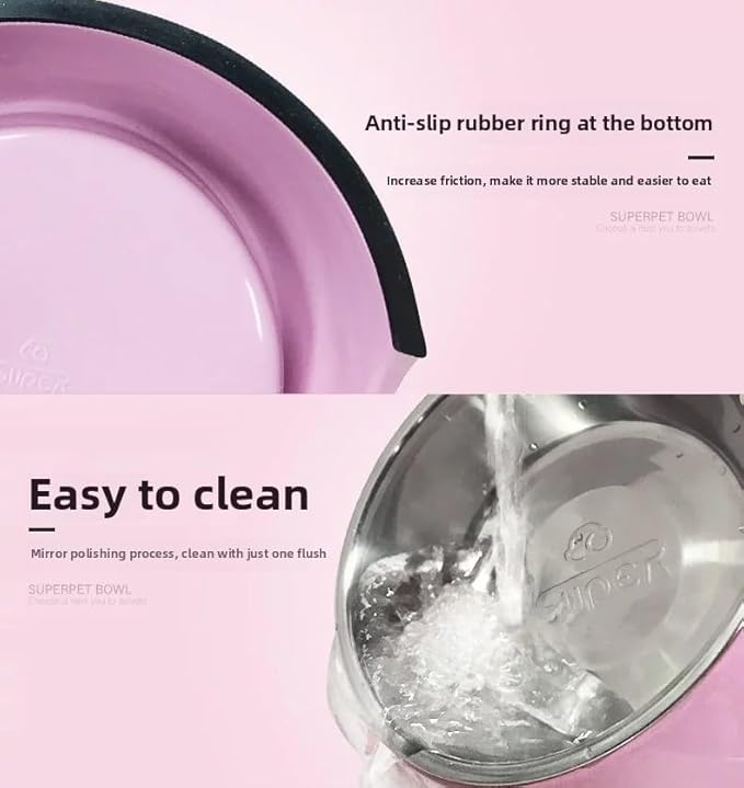 Pet Bowls Stainless Steel Dog Cat Pet Bowl Universal Pet Water and Food Bowls 4 Sizes and 5 Colors Available (S, Blue)