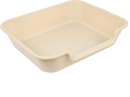 1 Pack Extra Large Dog Litter Box Pan Tray (ABS Material), Low Entry Jumbo Senior Litter Boxes for Multiple Kitten Big Cats, Pet Safe Indoor Dog Potty (Sandbeach, 24" L x 20" W)