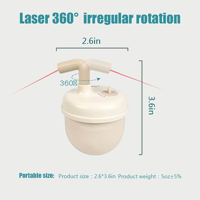 CALEMBOU Cat Laser Toy,Pet Automatic Laser Cat Toys for Indoor Cats Kitten Tumbler Interaction Toys, USB Charging, 360 Degree Irregular Rotation Three Adjustable Modes