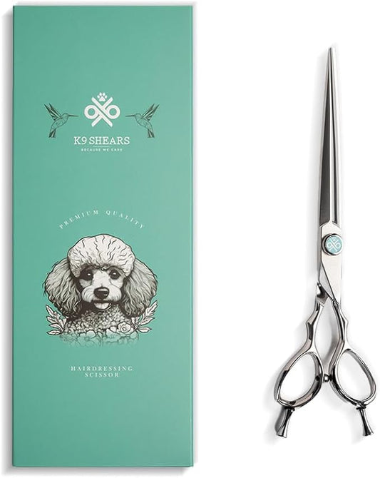 7” Dog Grooming Scissors with Sawtooth Blade ｜ VG10 Japanese Steel Professional Pet Grooming Shears for Cats & Dogs ｜ Precise Trimming ｜ Lightweight, Ergonomic, Handcrafted Design ｜ K9 Shears