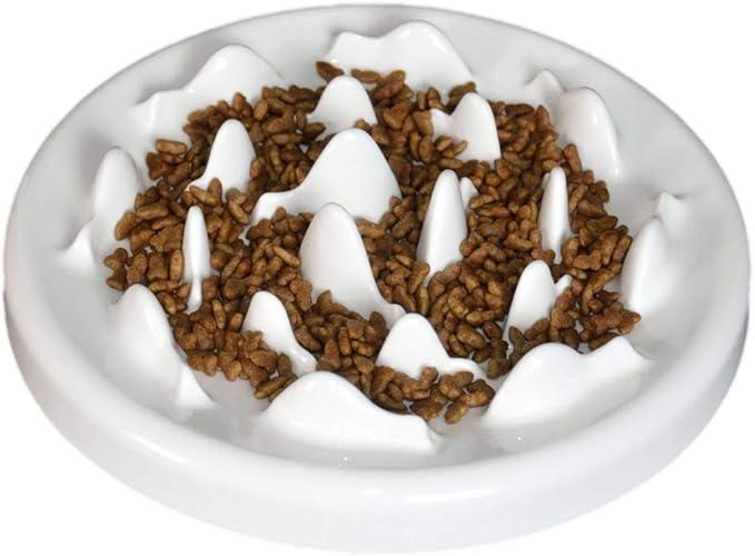 Lorde Slow Feeder Cat Bowls, Ceramic Fun Slow Feed Interactive Bloat Stop Puzzle Cat Bowl Healthy Eating Diet Pet Dog Slow Feeding Bowls…