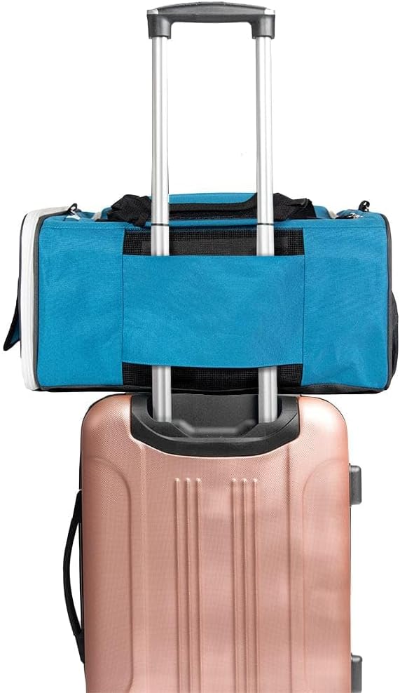 Travel Cat The Odyssey Soft Cat Carrier - Portable Comfort Soft Sided Travel Carrier for Small, Medium Cat, Kitten up to 20 LBs - Pet Travel Carrier Backpack with Shoulder Strap (Blue)