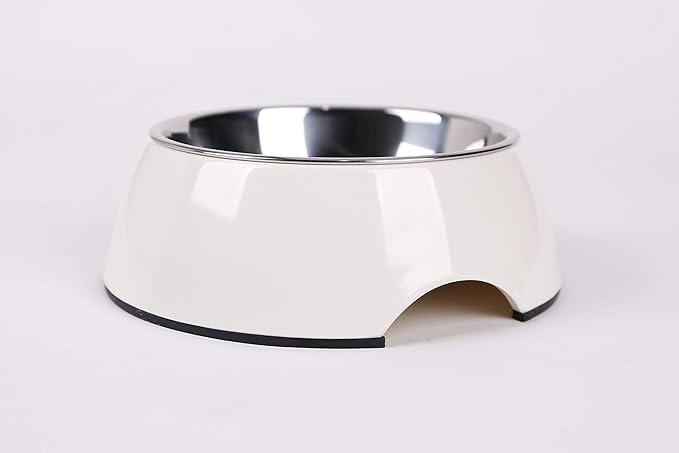Pet Bowls Stainless Steel Dog Cat Pet Bowl Universal Pet Water and Food Bowls 4 Sizes and 5 Colors Available (XL, White)