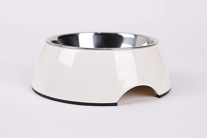 Pet Bowls Stainless Steel Dog Cat Pet Bowl Universal Pet Water and Food Bowls 4 Sizes and 5 Colors Available (XL, White)