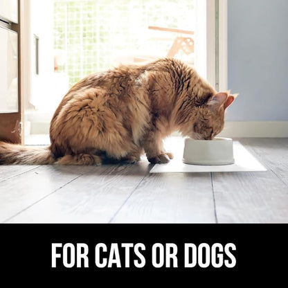 GORILLA GRIP 100% Waterproof Raised Edge BPA Free Silicone Pet Feeding Mat, Dog Cat Food Mats Contain Spills Protects Floors, Placemats for Cats and Dogs Water Bowl, Pets Accessories 16x10, White