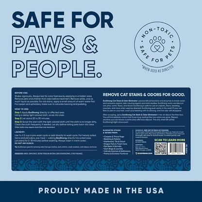 Eco Strong Cat Stain And Odor Remover| Enzyme Urine Odor Neutralizer - Stain Remover for Carpet, Litter Boxes, Bedding, and Laundry [Citrus Scent Gallon Value Size]