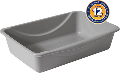 Petmate Litter Pan, Blue/Gray, Small, Made in USA
