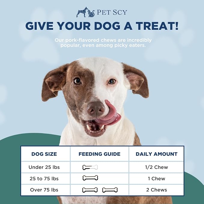 PetScy - Dog Itch Relief with Fatty Acids, EPA, DHA, & Omega, Nutritional Support, Chews for All Ages, Pork Flavor, 30 Chews (Pack of 3)