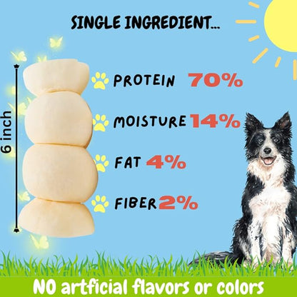 BULLYSTICKS & MORE 6 Inch Beef Cheek Rolls for Dogs (6" Extra Thick - 3 Count) - Beef Cheek Bones for Dogs - Dog Parents Choice - Premium No Hide Rolls