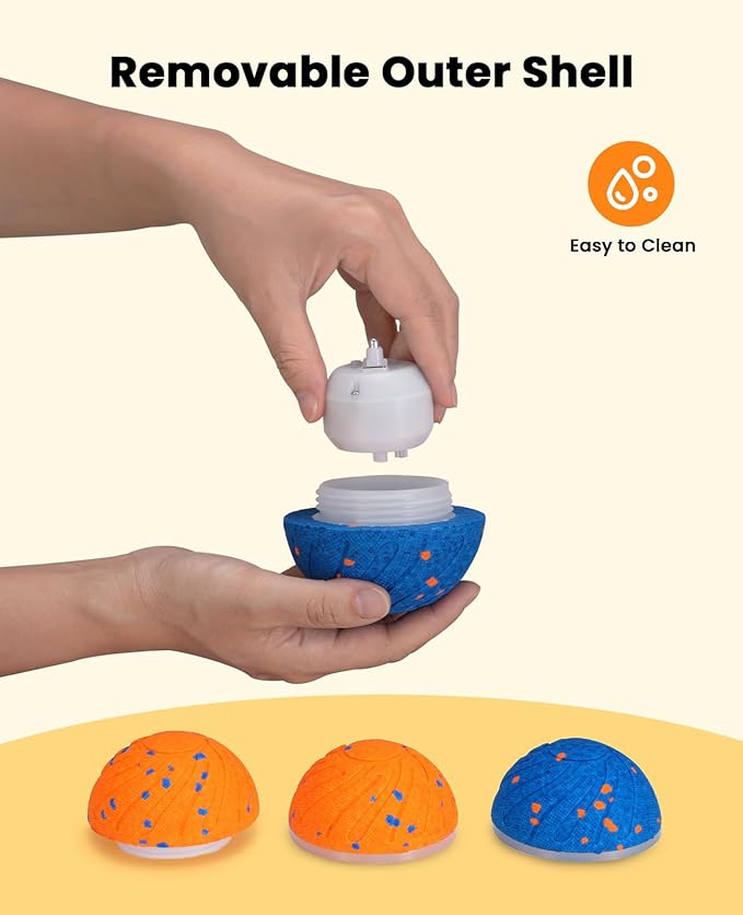 Smart Interactive Dog Balls, Automatic Moving Ball for Medium and Large Dogs, E-TPU New Material, Motion Activated Rolling & Rotating Bouncy Toy for Dog Enrichment & Stimulation