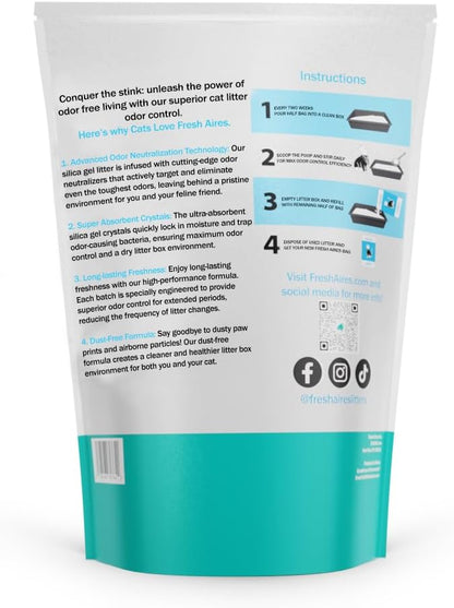 Silica Crystal Cat Litter | Unscented, Lightweight, Non-Clumping, Low Dust & Tracking, Long-Lasting Odor Control for Cats and Kittens | 6 lb Bag of Crystal Litter