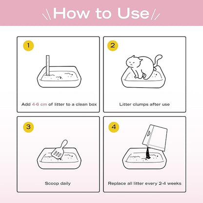 Bentonite Mix Cat Litter, Strong Clumping Litter, Odor Control, Easy Scooping, Clumps Lift Cleanly, Low Dust, Corn & Cassava Litter, 5.5 LB x 3 Bags