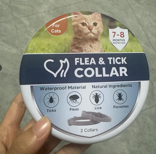 Flea Collar for Cats, Adjustable Flea and Tick Collar for Cats, 8 Months Protection 2 Count