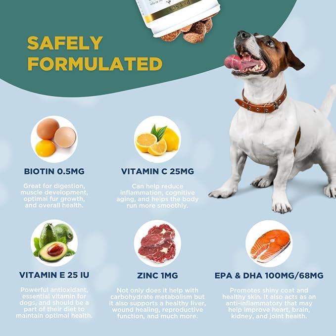 PetScy - Dog Itch Relief with Fatty Acids, EPA, DHA, & Omega, Nutritional Support, Chews for All Ages, Pork Flavor, 30 Chews (Pack of 3)