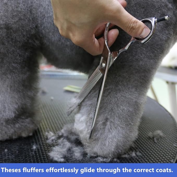 HASHIMOTO Straight Fluffer Scissors for Dog Grooming, 42 Teeth, 50% Thinning Rate, 7.0 inch, Light Weight, Designed to Remove Bulk Quickly While Leaving a Natural Finish for Groomers.