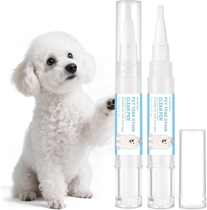 Tear Stain Remover for Dogs & Cats, Natural Gentle Pet Tear Stain Clean Pen,Effectively Cleans Tear Stains, Eye Discharge & Debris, Pefect for White Dogs