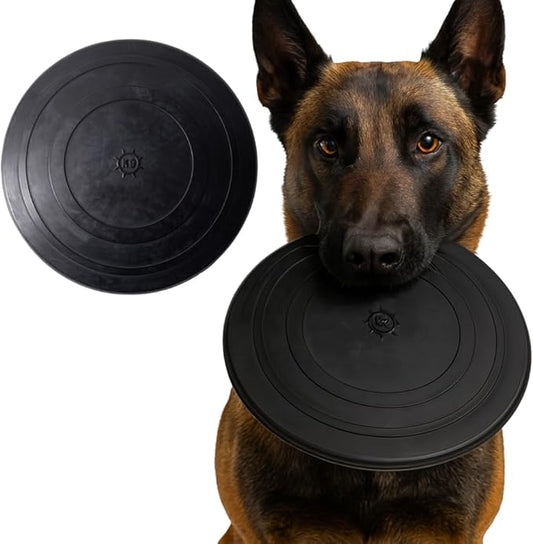 Monster K9 Indestructible Flying Disc - Lifetime Replacement - Durable Dog Toy for Aggressive Chewers – Tug & Fetch (Not Chew Toy) – Safe Non-Toxic Natural Rubber - Tough, Heavy Duty - USA Made - 8.5"