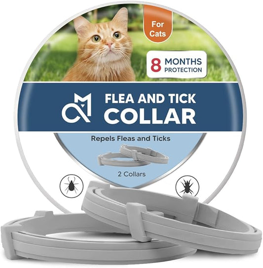 Cat  Flea Collar,Adjustable Flea and Tick Collar for Cats,Easy to Use,Safe for People and Pets-8P
