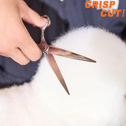 High-end Professional Dog Grooming Scissors Pet Grooming Shears 7 Inches Extremely Very Sharp Made Of Stainless Steel Alloy By Hand For Dog Cat Groomer