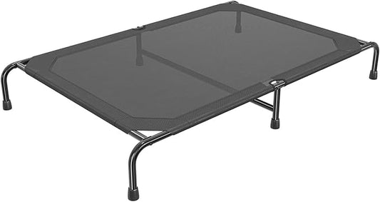 Simple Trending Raised Bed for Extra Large Dog, Waterproof XL Pet Cot, Breathable Big Bed Load 400lb, Black