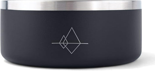 MADE TO ROAM Premium Everest Bowl - Stainless Steel Double-Walled Vacuum-Insulated Dog Bowl with Non-Slip Grip (New York Afterlight, 64oz)