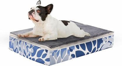 Dog Bed, Puppy Bed Dog Sleeping Mat Dogs Orthopedic Foam with Bolster Washable Pet Bed with Removable Cover