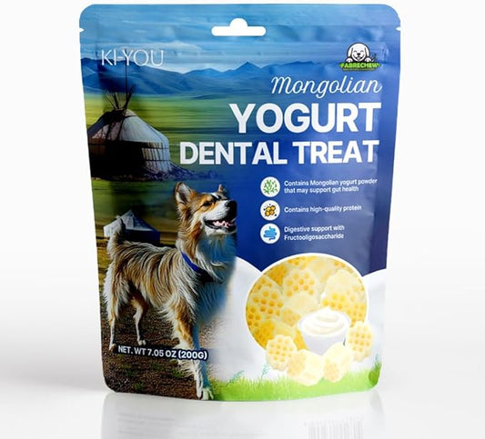 KI-You Mongolian Yogurt for Dogs – Probiotic & Prebiotic Rich for Gut Health, Soft Honeycomb Shape for Gentle Dental Care, for Sensitive Gums (Treat - Small Type)