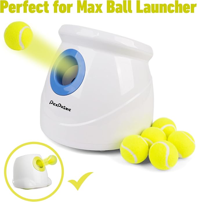 Pet Prime Dog Toy Tennis Ball 6 Pcak 2.5 Inch for Max Automatic Ball Lanucher Interactive Pet Balls for Exercise Training Play Fetch