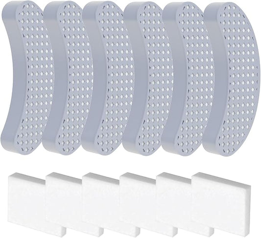 Petinstinct Cat Water Fountain Filter Replacement, 6 Pcs Pet Fountain Filter with 6 Pcs Sponges Foam for 108oz/3.2L Stainless Steel Automatic Cat Water Dispenser
