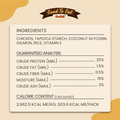 Gootoe Chicken Breast Wrapped Salmon Sticks 6oz, All Natural, Grain-Free, Low Fat, Premium Training Chews, Healthy & Easily Digestible