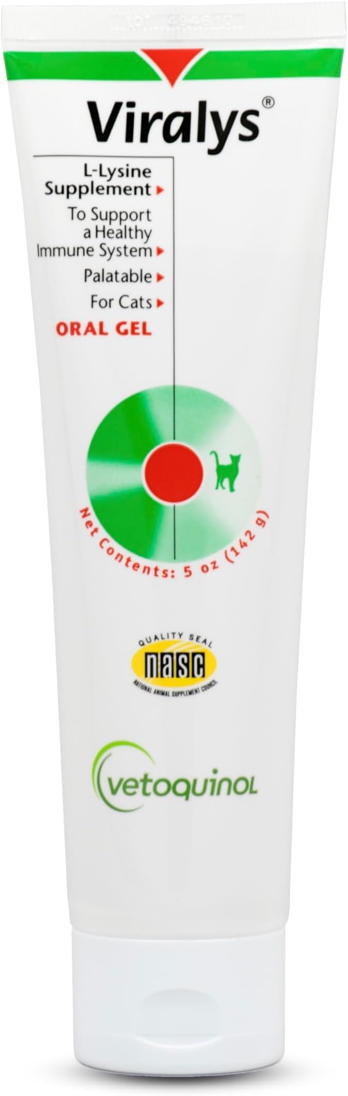 Vetoquinol Viralys Daily L-Lysine Gel for Cats and Kittens, Maple Flavored Lysine Supplement for Cats and Kittens to Support Immune Health, Normal Eye Function and Respiratory Health, 5oz