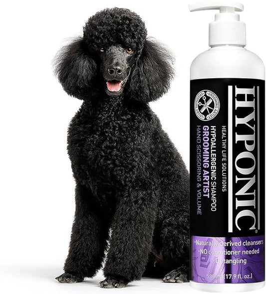 HYPONIC Grooming Artist Shampoo - Hypoallergenic Pet Shampoo for Groomers (Hand Scissoring & Volume (17.9 oz))