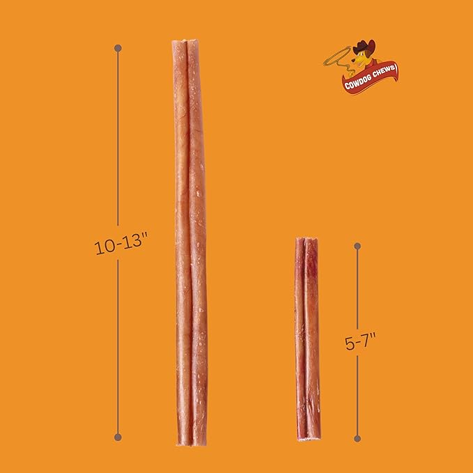Cowdog Chews Beef Bully Stick: Odor-Free, Fully Digestible Beef Collagen Chews (9-12", 5 Count) - Natural, Grain-Free, Long-Lasting Collagen Bully Stick Substitute for All Dog Breeds