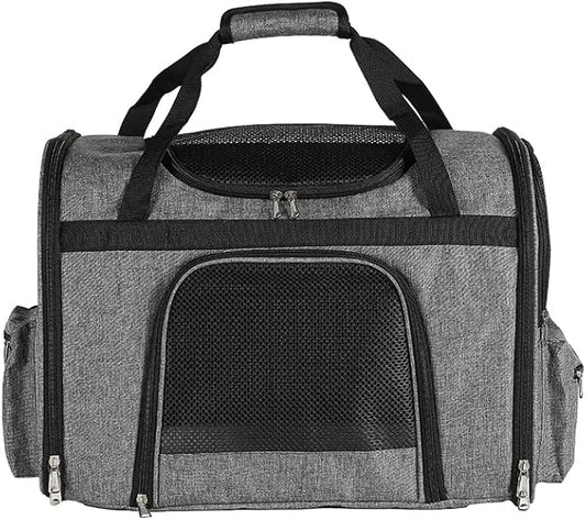 pet Bag Multi Purpose pet Bag Collapsible Portable for Dog cat go Out Traveling Carrier Backpack for Secret Adventures Cat and Dog (Grey, L:20.1"X12.6"X16.1")