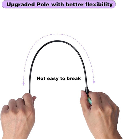 Cat Wand Toys Interactive Kitten Toys Cat Teaser Wand String Feather for Indoor Colorful Ribbon Wands Stick Toy Cat Charmer-3 Packs