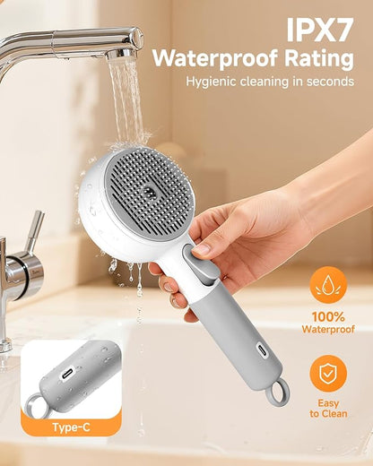 Pet Brush for Cats & Dogs Steam, 3-in-1 Steam Beauty Pet Comb, 2-Speed Spray Settings, Removes Dander and Deshedding Tool, One-Touch Self-Cleaning Hair Brush, for Long and Short Hair Pets