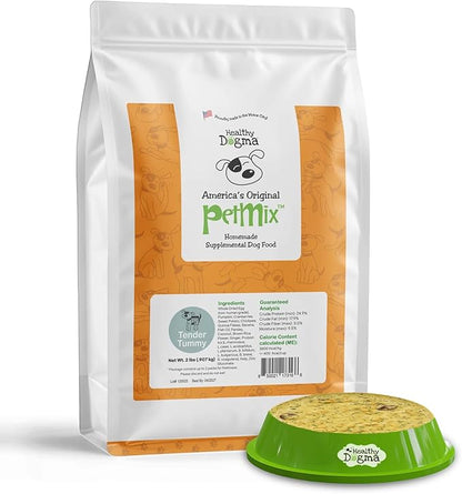 Healthy Dogma - PetMix Dehydrated Dog Food - Food for Dog Sensitive Stomach, Clean Ingredient Dog Meal - No Preservatives, Homemade Dog Food (Tender Tummy, 2 lbs)