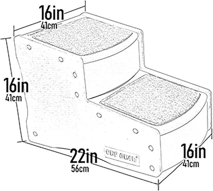 Pet Gear Easy Step II Pet Stairs, 2 Step for Cats/Dogs up to 150 Pounds, Portable, Removable Washable Carpet Tread, No Tools Required, Willow