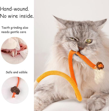 PAZ'S GIFT Cat Chew Toys - Kick & Rope Toys for Indoor Cat Interaction & Teething - 3 Pack