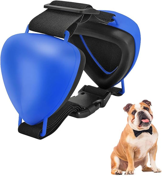 ZOHAN Dog Ear Muffs for Noise Protection, Comfort Dog Noise Cancelling Ear Muffs with Fast Snap Lock for Fireworks, Thunder, Vacuums(Blue,M)