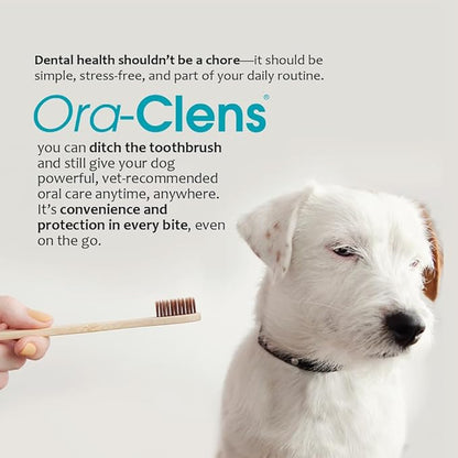 Oral Hygiene Chews for Small Dogs - Cleans Teeth and Freshens Breathe - Coated with Enzymes - Prevents Plaque & Bacteria Build Up - 30 Chews