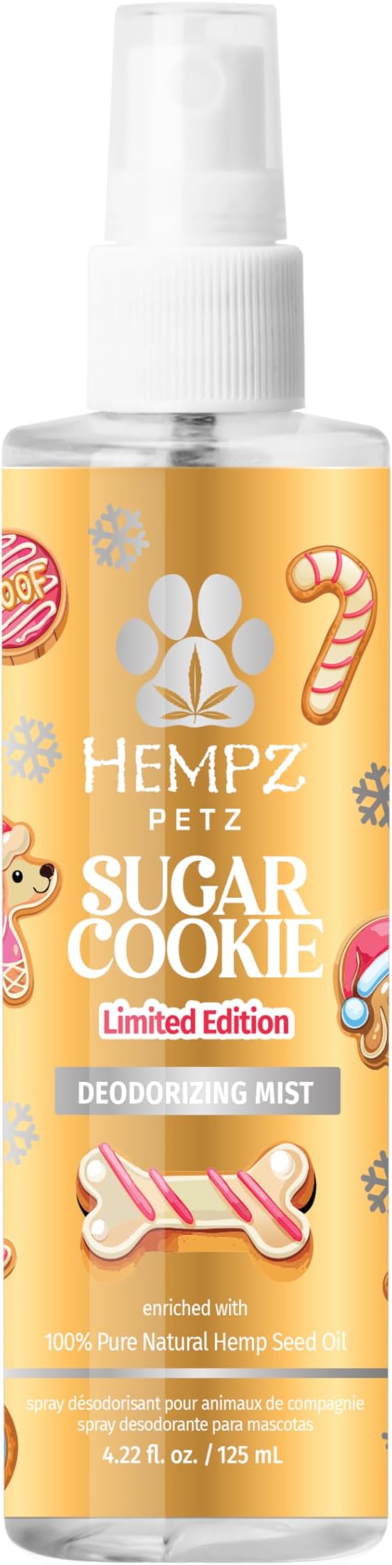 Hempz Petz Deodorizing Dog Spray, Vanilla Sugar Cookie Scent, Hydrating Spray 4.22 oz