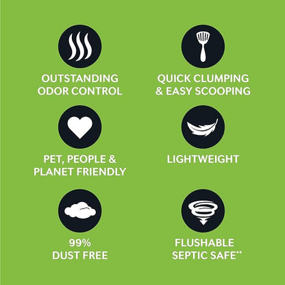 WORLD'S BEST CAT LITTER Comfort Care Unscented, 8-Pounds - Natural Ingredients, Quick Clumping, Flushable, 99% Dust Free & Made in USA - Long-Lasting Odor Control & Easy Scooping