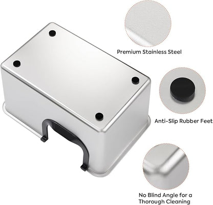 Yangbaga Extra Large Stainless Steel Litter Box, Leak Proof 12 Inches High Sides for Urine & Litter Trapping, Easy Entry for Kittens, Older Cats,Non-Stick,Non-Slip,No Sharp Edges