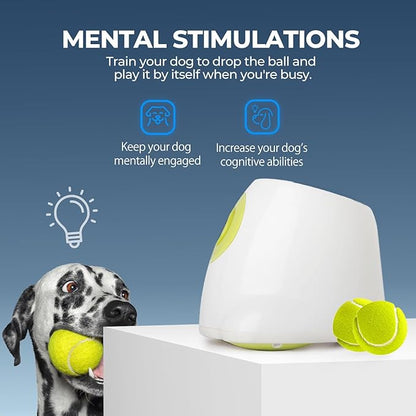 ALL FOR PAWS Automatic Dog Ball Launcher for Medium to Large Dogs, Interactive Tennis Ball Thrower, Rechargeable Dog Toy Mental Stimulation Training Game for Energetic Dogs