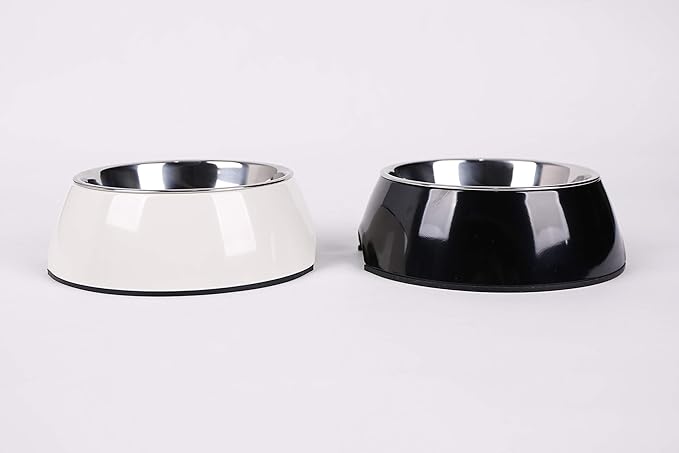 Pet Bowls Stainless Steel Dog Cat Pet Bowl Universal Pet Water and Food Bowls 4 Sizes and 5 Colors Available (L, Black)