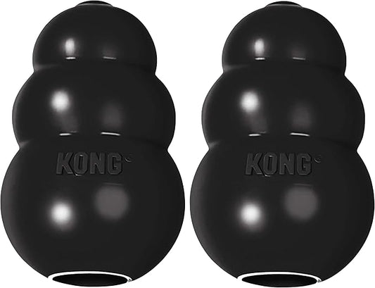 KONG Extreme Dog Toy - Fetch & Chew Toy - Treat-Filling Capabilities & Erratic Bounce for Extended Play Time Most Durable Natural Rubber Material - for Power Chewers - for Small Dogs (Pack of 2)
