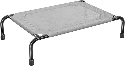 Simple Trending Elevated Dog Bed, Waterproof Small Pet Cot, Breathable Cooling Raised Pet Bed for Small Dogs Breeds Load 200lb, 36.5" x 22.5", Grey