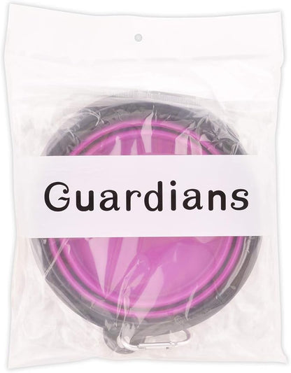 Large Collapsible Dog Bowls, 34oz Portable Foldable Travel Water Bowl Food Dishes with Carabiner Clip for Traveling, Hiking, Walking, 2 Pack (Purple+Green)